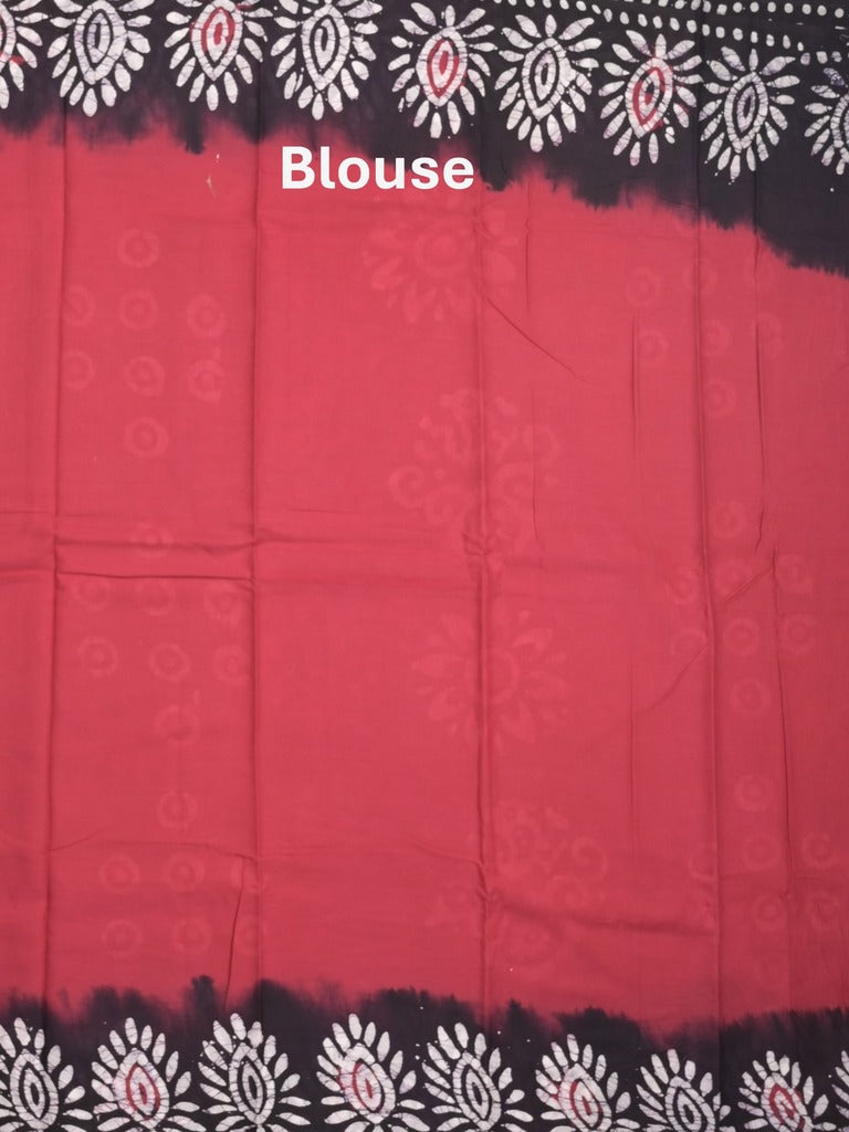 Maheshwari cotton saree cherry pink color allover prints & printed border with contrast pallu and plain blouse