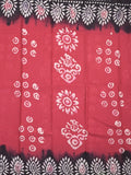 Maheshwari cotton saree cherry pink color allover prints & printed border with contrast pallu and plain blouse