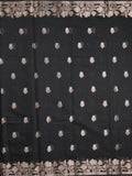 Chanderi fancy saree for women | Black | Zari border | Party wear