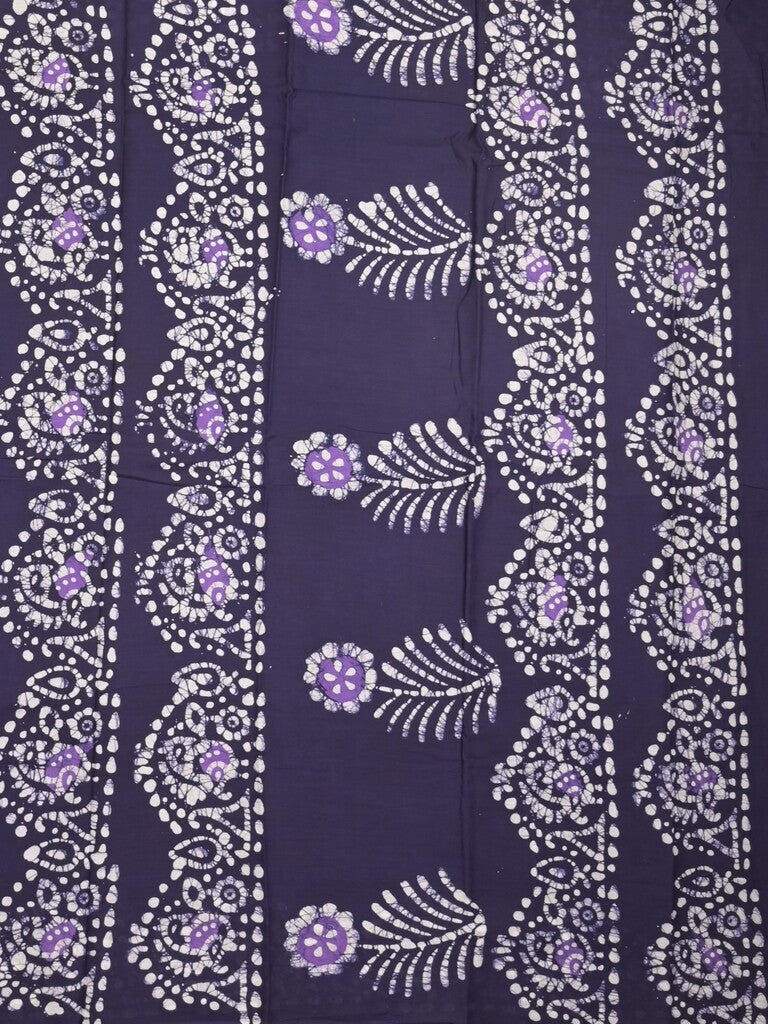 Maheshwari cotton saree purple color allover prints & printed border with contrast pallu and plain blouse