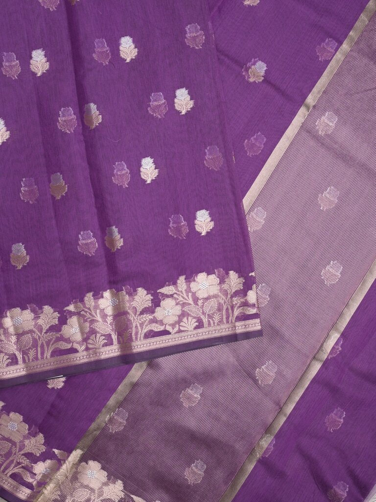 Chanderi fancy saree for women | Black | Zari border | Party wear