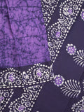 Maheshwari cotton saree purple color allover prints & printed border with contrast pallu and plain blouse