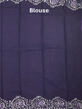 Maheshwari cotton saree purple color allover prints & printed border with contrast pallu and plain blouse