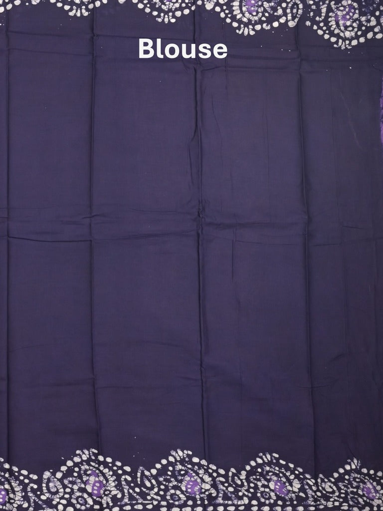 Maheshwari cotton saree purple color allover prints & printed border with contrast pallu and plain blouse
