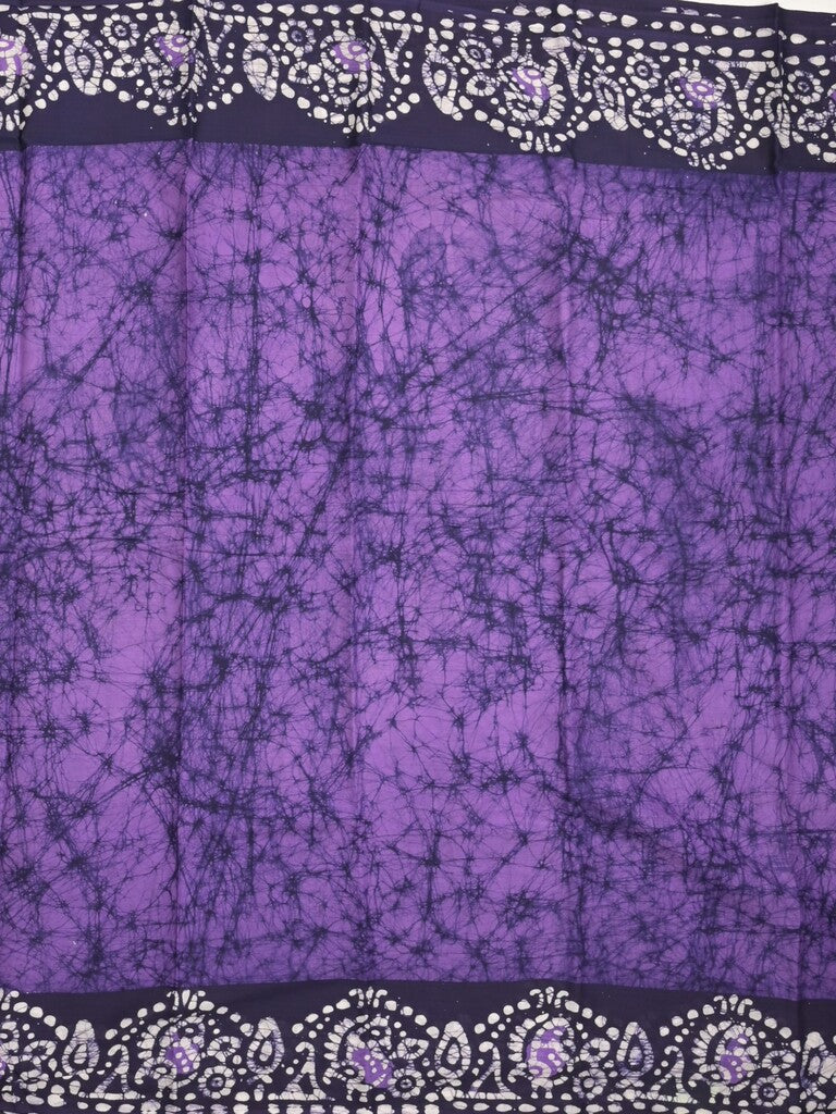 Maheshwari cotton saree purple color allover prints & printed border with contrast pallu and plain blouse