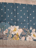 Jute tussar printed fancy saree for women | Green | Party wear | Zari border