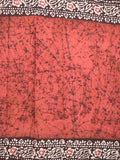 Maheshwari cotton saree brown color allover prints & printed border with contrast pallu and plain blouse
