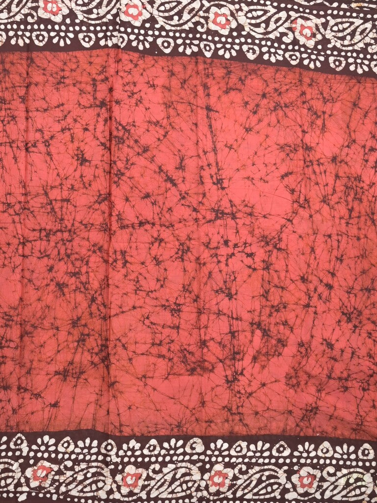 Maheshwari cotton saree brown color allover prints & printed border with contrast pallu and plain blouse