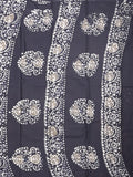 Maheshwari cotton saree grey color allover prints & printed border with contrast pallu and printed blouse