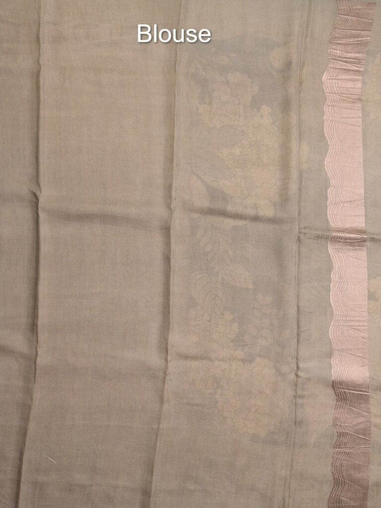 Jute tussar printed fancy saree for women | Green | Party wear | Zari border