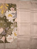 Jute tussar printed fancy saree for women | Green | Party wear | Zari border