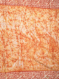 Maheshwari cotton saree light orange color allover prints & printed border with contrast pallu and plain blouse