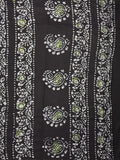 Maheshwari cotton saree dark green color allover prints & printed border with contrast pallu and plain blouse