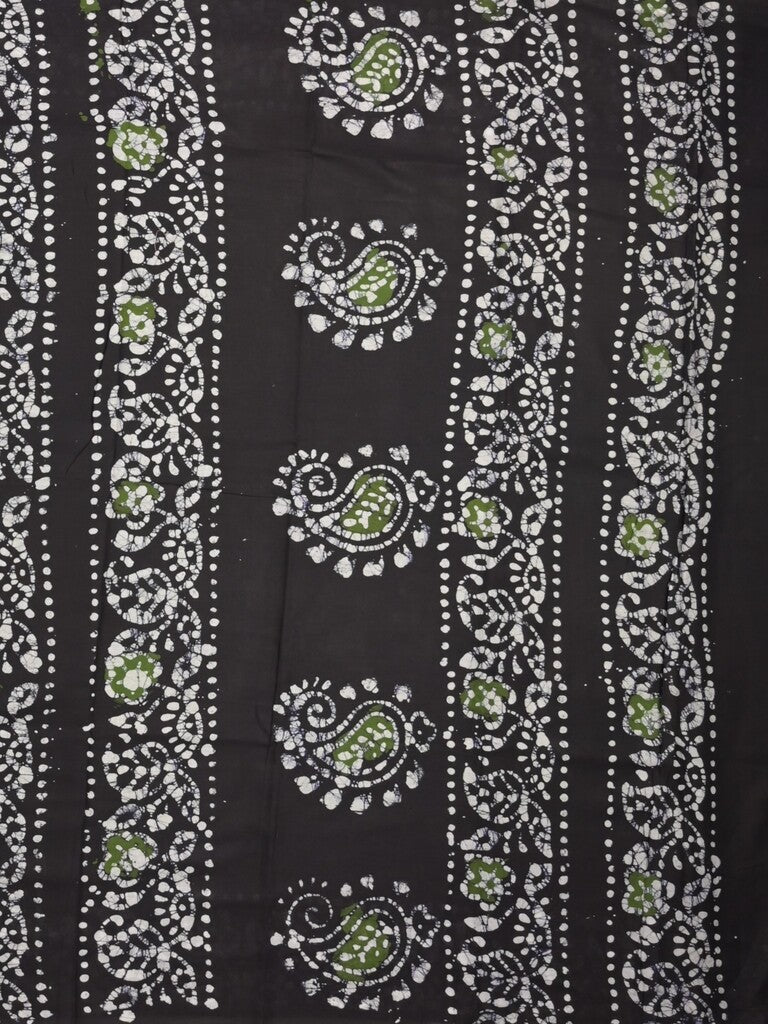 Maheshwari cotton saree dark green color allover prints & printed border with contrast pallu and plain blouse