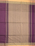 Khadi cotton saree for women | Purple | Weaving border | Running blouse