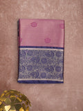 Banaras tissue fancy saree light wine color allover weaves & zari border with running pallu and self blouse