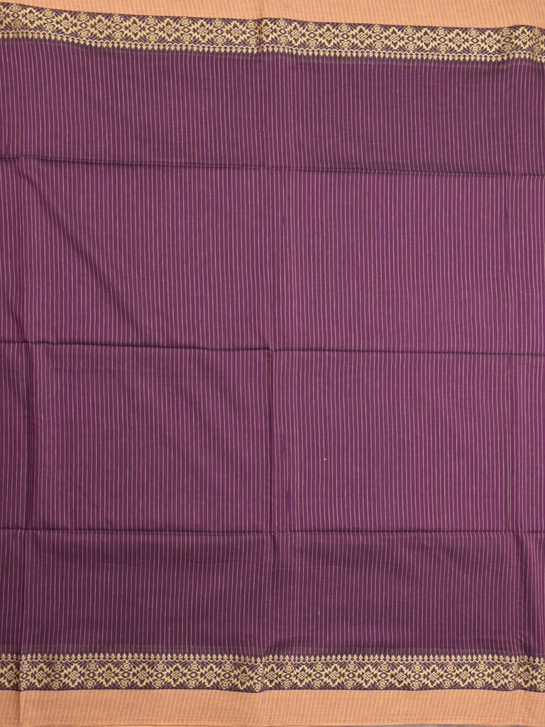 Khadi cotton saree for women | Purple | Weaving border | Running blouse