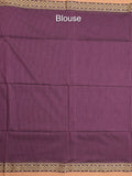 Khadi cotton saree for women | Purple | Weaving border | Running blouse