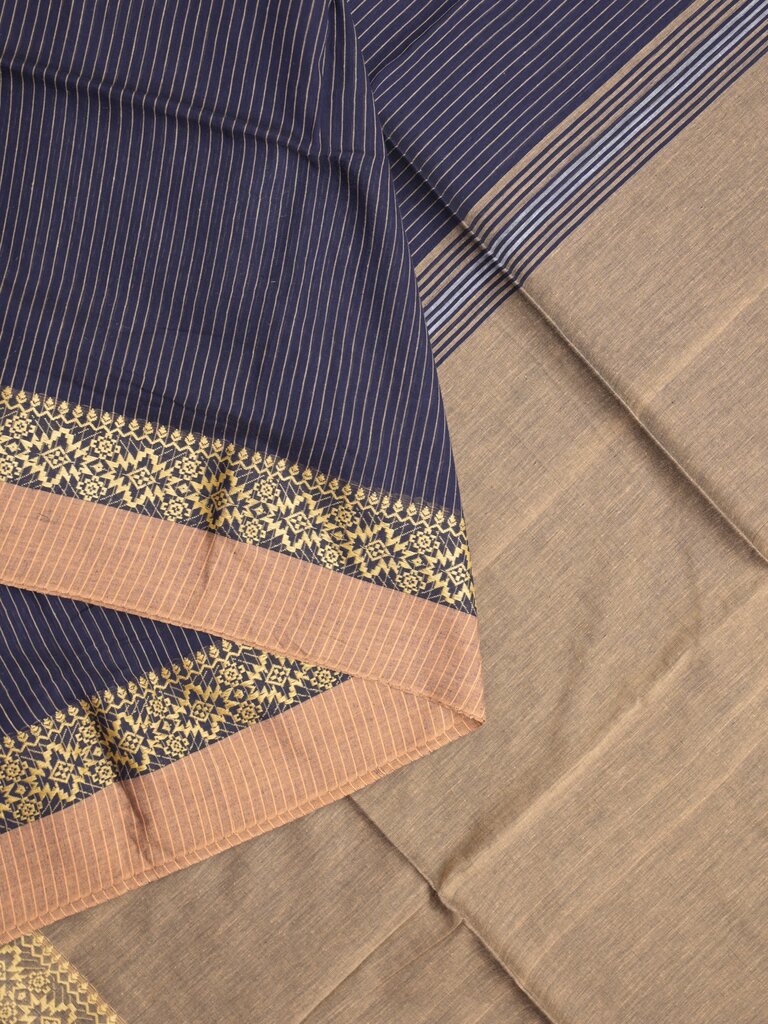 Khadi cotton saree for women | Purple | Weaving border | Running blouse