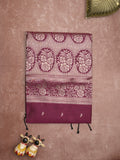 Maheshwari fancy saree dark magenta color allover zari motifs & zari border with rich pallu and plain blouse