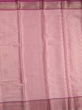 Banaras tissue fancy saree baby pink color allover weaves & zari border with running pallu and self blouse