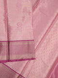 Banaras tissue fancy saree baby pink color allover weaves & zari border with running pallu and self blouse