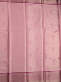 Banaras tissue fancy saree baby pink color allover weaves & zari border with running pallu and self blouse