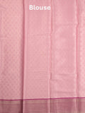 Banaras tissue fancy saree baby pink color allover weaves & zari border with running pallu and self blouse
