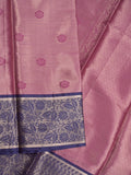Banaras tissue fancy saree light wine color allover weaves & zari border with running pallu and self blouse
