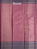 Banaras tissue fancy saree light wine color allover weaves & zari border with running pallu and self blouse