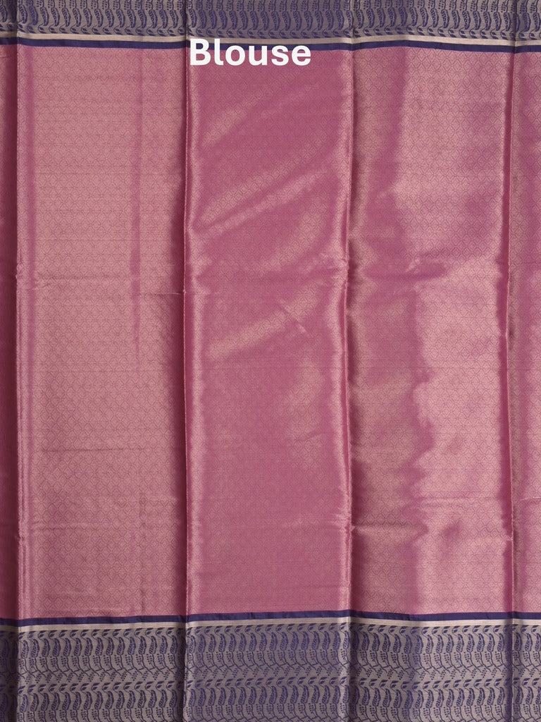 Banaras tissue fancy saree light wine color allover weaves & zari border with running pallu and self blouse