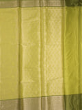 Banaras tissue fancy saree light yellow color allover weaves & zari border with running pallu and self blouse