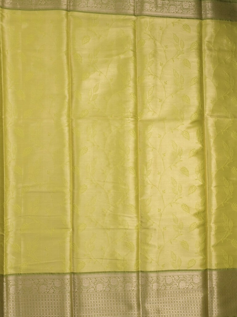 Banaras tissue fancy saree light yellow color allover weaves & zari border with running pallu and self blouse