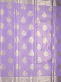 Banaras tissue fancy saree light purple color allover weaves & zari border with rich pallu and self blouse