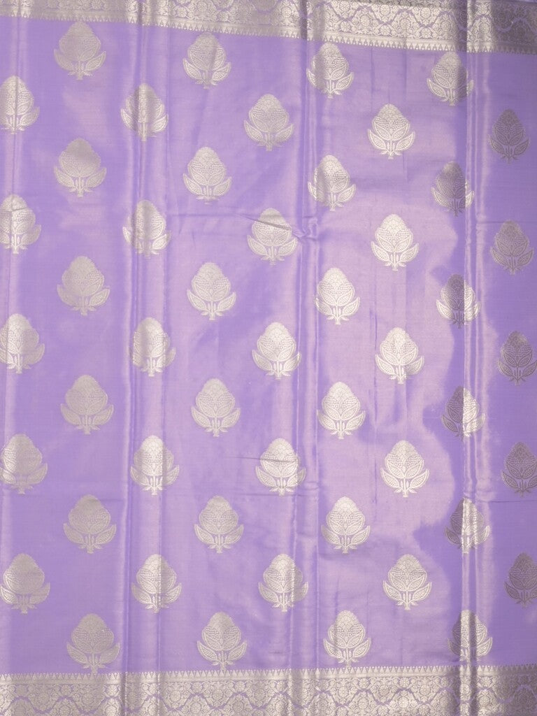 Banaras tissue fancy saree light purple color allover weaves & zari border with rich pallu and self blouse