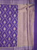 Raw mango fancy saree blue color allover zari weaves & zari border with brocade pallu and attached blouse