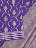 Raw mango fancy saree blue color allover zari weaves & zari border with brocade pallu and attached blouse