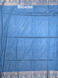 Maheshwari fancy saree royal blue color allover zari motifs & zari border with rich pallu and plain blouse