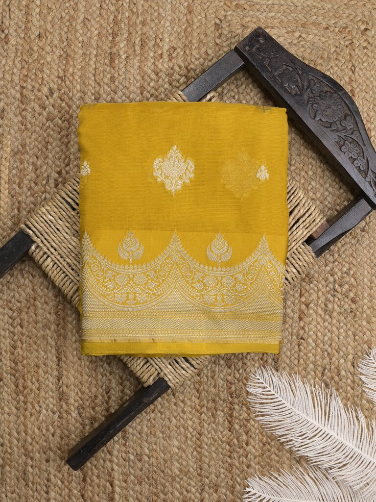 Pure kota fancy saree for women | Parrot green | zari border | party wear