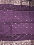 Maheshwari fancy saree violet color allover zari motifs & zari border with rich pallu and plain blouse