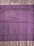 Maheshwari fancy saree violet color allover zari motifs & zari border with rich pallu and plain blouse