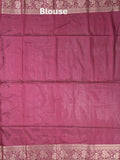 Maheshwari fancy saree dark magenta color allover zari motifs & zari border with rich pallu and plain blouse