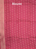 Tabby silk fancy saree navy blue color allover zari motifs & zari border with rich pallu and contrast blouse