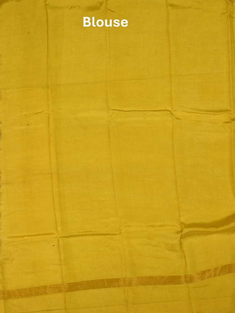 Kalamkari silk saree in brown, featuring a contrast color border and plain matching blouse