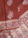 Pure organza fancy saree for women | Orange | Zari border | Party wear