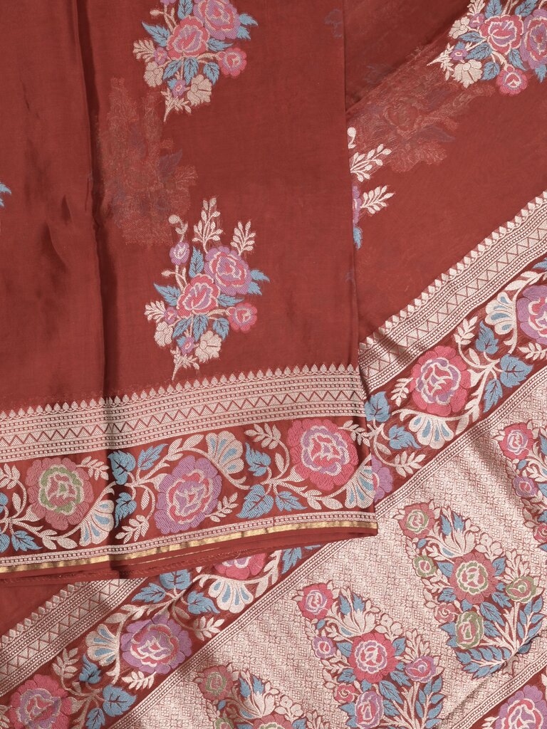 Pure organza fancy saree for women | Orange | Zari border | Party wear