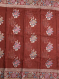 Pure organza fancy saree for women | Orange | Zari border | Party wear