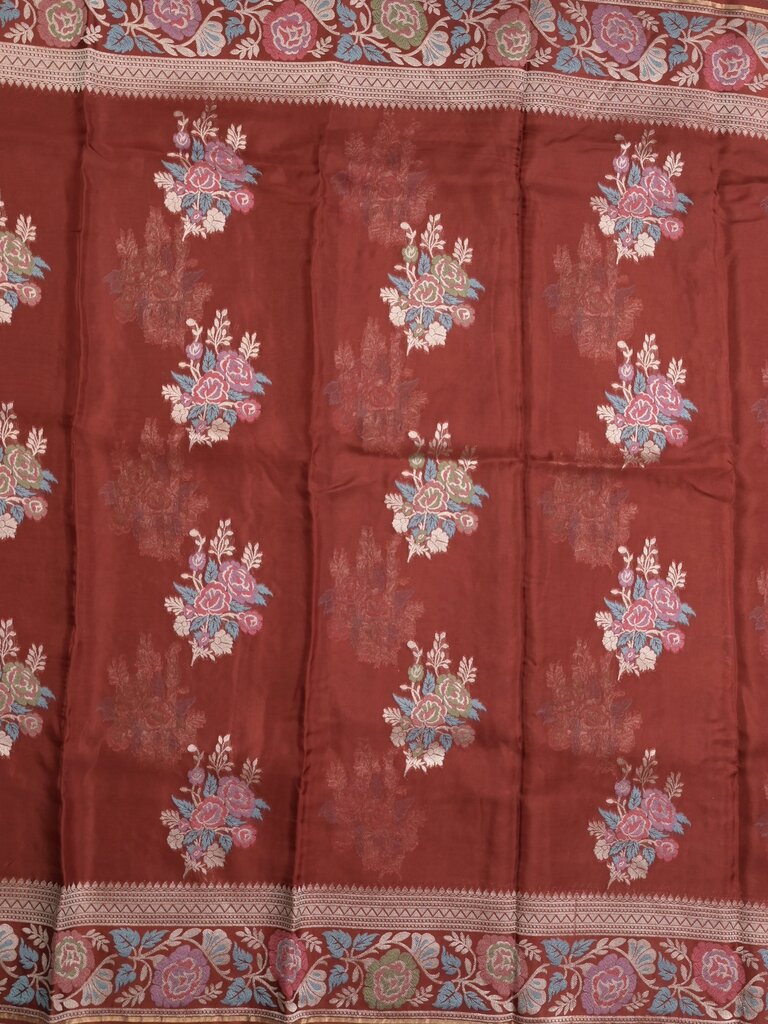 Pure organza fancy saree for women | Orange | Zari border | Party wear