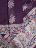Pure organza fancy saree for women | Orange | Zari border | Party wear