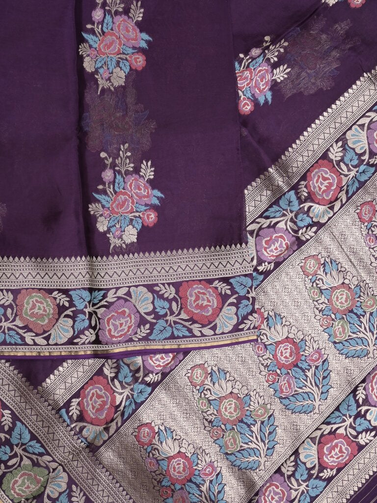 Pure organza fancy saree for women | Orange | Zari border | Party wear